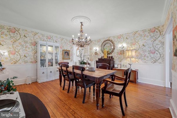 Chandelier, Dining room, Interior, Wood Texture Flooring
