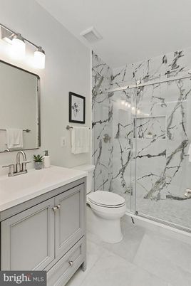 Bathroom, Glass Shower, Interior, Marble Walls