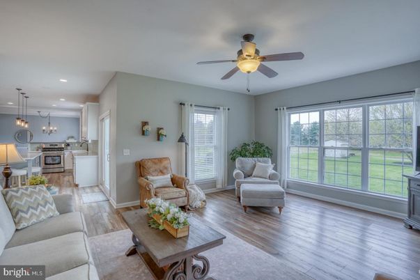 Interior, Kitchen, Living room, Pendant Lights, Recessed Lighting, Stainless Steel Appliances, Wood Texture Flooring