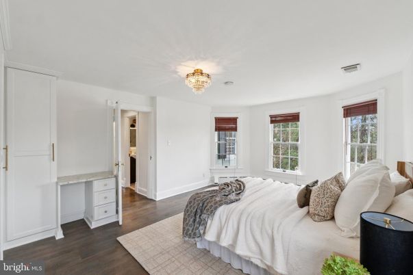 Bedroom, Chandelier, Interior, Wood Texture Flooring