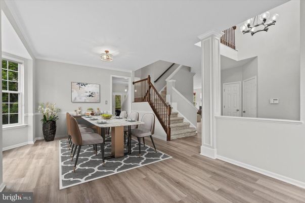 Dining room, Interior, Wood Texture Flooring