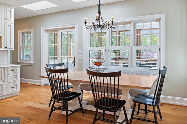 Chandelier, Dining room, Interior, Wood Texture Flooring