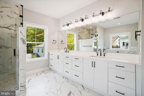 Bathroom, Dual Sink Vanities, Interior, Marble, Marble Walls