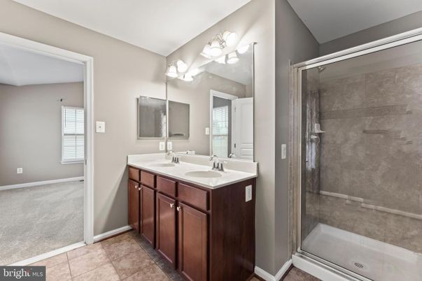 Bathroom, Dual Sink Vanities, Glass Shower, Interior