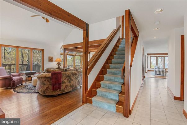 Interior, Living room, Recessed Lighting, Wooden Beams, Wood Texture Flooring