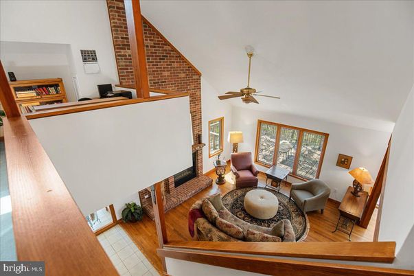 Fireplace, Interior, Living room, Stone Walls, Wood Texture Flooring