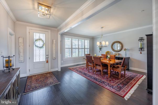 Chandelier, Dining room, Interior, Wood Texture Flooring