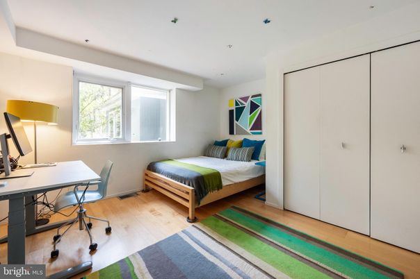 Bedroom, Home Office, Interior, Recessed Lighting, Wood Texture Flooring