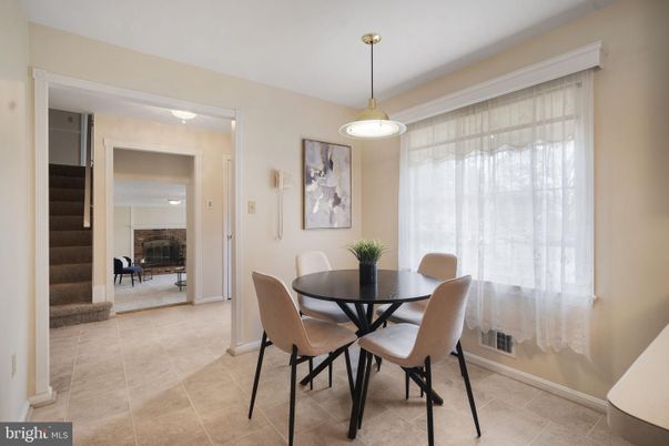 Dining room, Fireplace, Interior, Pendant Lights