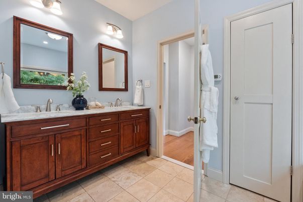 Bathroom, Dual Sink Vanities, Interior, Wood Texture Flooring