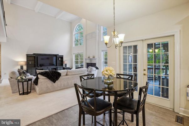 Dining room, Fireplace, Interior, Living room, Pendant Lights, Wood Texture Flooring