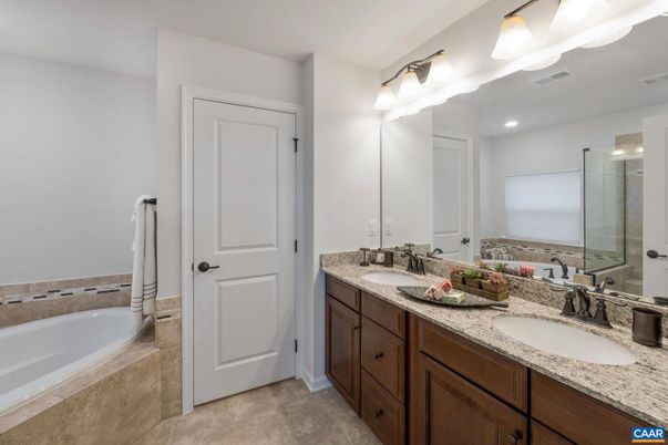 Bathroom, Dual Sink Vanities, Glass Shower, Interior