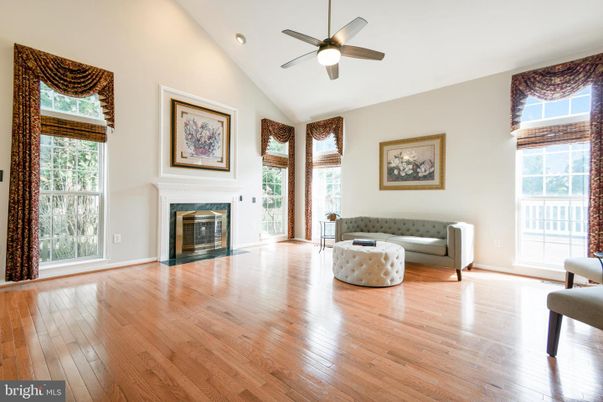 Empty room, Fireplace, Interior, Recessed Lighting, Wood Texture Flooring