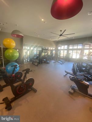 Fitness Equipment, Gym, Interior, Recessed Lighting