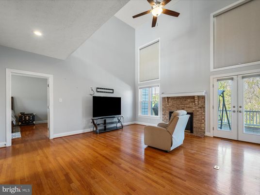 Fireplace, Interior, Recessed Lighting, Stone Walls, Wood Texture Flooring
