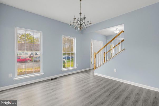 Chandelier, Empty room, Interior, Wood Texture Flooring