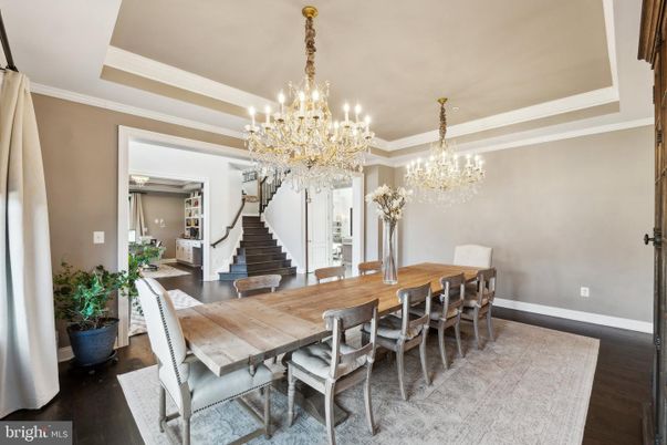 Chandelier, Dining room, Interior, Wood Texture Flooring