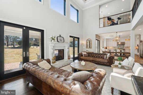 Fireplace, Interior, Kitchen, Living room, Pendant Lights, Recessed Lighting, Wood Texture Flooring
