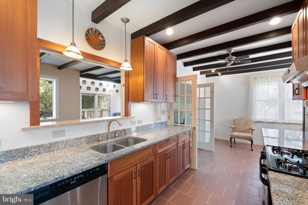 Interior, Kitchen, Pendant Lights, Recessed Lighting, Wooden Beams