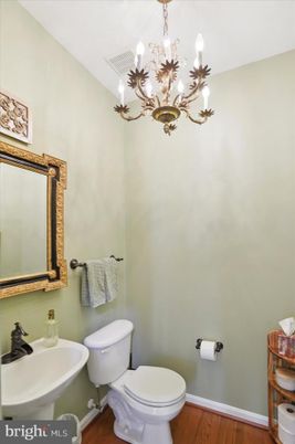 Bathroom, Chandelier, Interior, Wood Texture Flooring