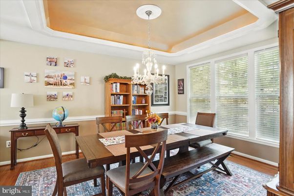 Chandelier, Dining room, Interior, Wood Texture Flooring