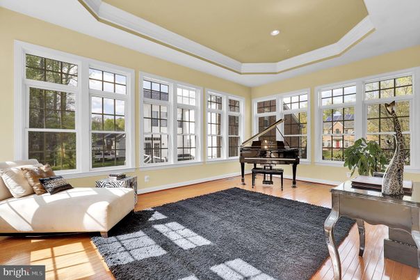 Interior, Living room, Piano, Recessed Lighting, Wood Texture Flooring
