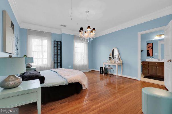 Bedroom, Chandelier, Interior, Wood Texture Flooring