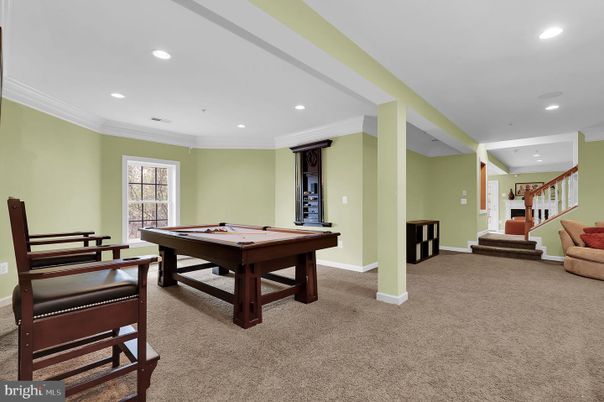 Billiard Table, Game Room, Interior, Recessed Lighting