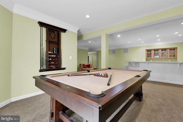 Billiard Table, Game Room, Interior, Recessed Lighting