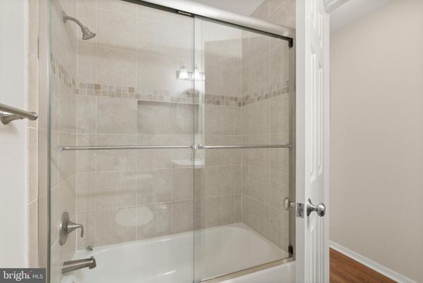 Bathroom, Glass Shower, Interior, Wood Texture Flooring