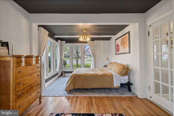 Bedroom, Chandelier, Interior, Wood Texture Flooring