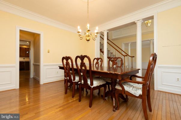 Chandelier, Dining room, Interior, Wood Texture Flooring