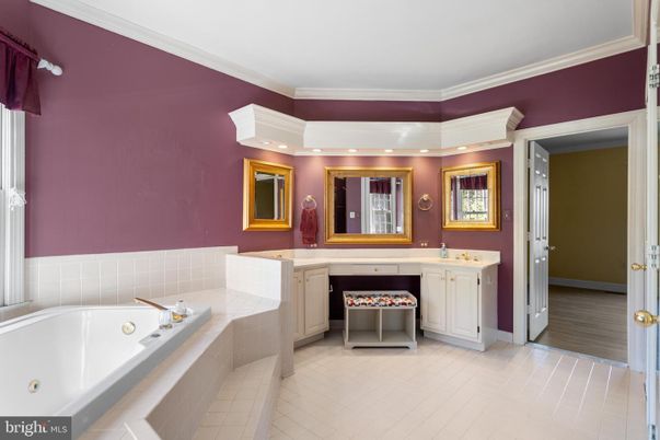 Bathroom, Interior, Recessed Lighting, Wood Texture Flooring