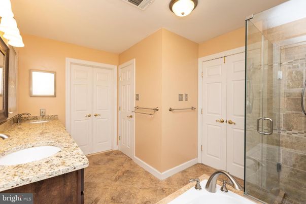 Bathroom, Dual Sink Vanities, Glass Shower, Interior