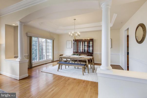 Chandelier, Dining room, Interior, Wood Texture Flooring