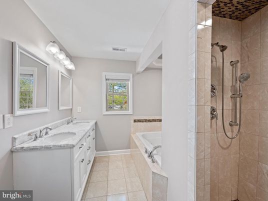 Bathroom, Dual Sink Vanities, Glass Shower, Interior