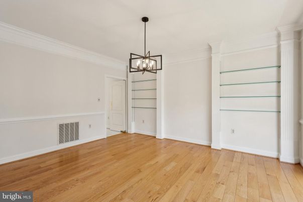 Empty room, Interior, Pendant Lights, Wood Texture Flooring