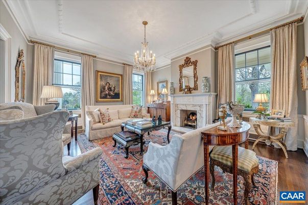 Chandelier, Fireplace, Interior, Living room, Wood Texture Flooring