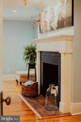 Fireplace, Interior, Recessed Lighting, Wood Texture Flooring