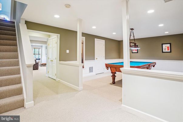 Billiard Table, Game Room, Interior, Pendant Lights, Recessed Lighting