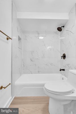 Bathroom, Interior, Marble Walls, Wood Texture Flooring