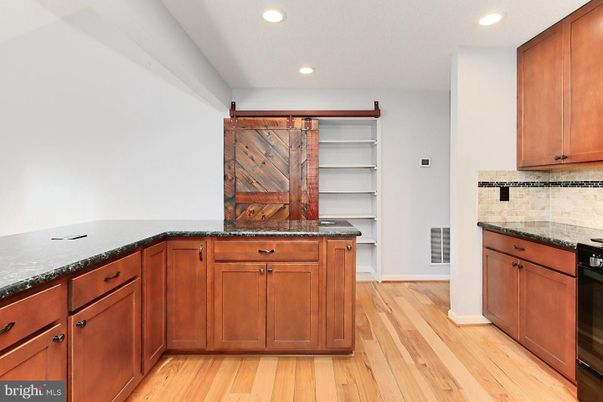 Interior, Kitchen, Recessed Lighting, Wood Texture Flooring