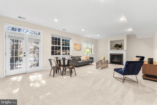 Dining room, Fireplace, Interior, Living room, Recessed Lighting
