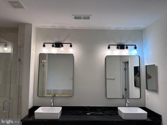 Bathroom, Dual Sink Vanities, Glass Shower, Interior