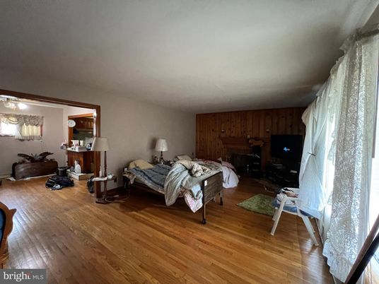 Bedroom, Fireplace, Interior, Wood Texture Flooring