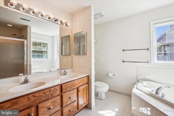Bathroom, Dual Sink Vanities, Glass Shower, Interior