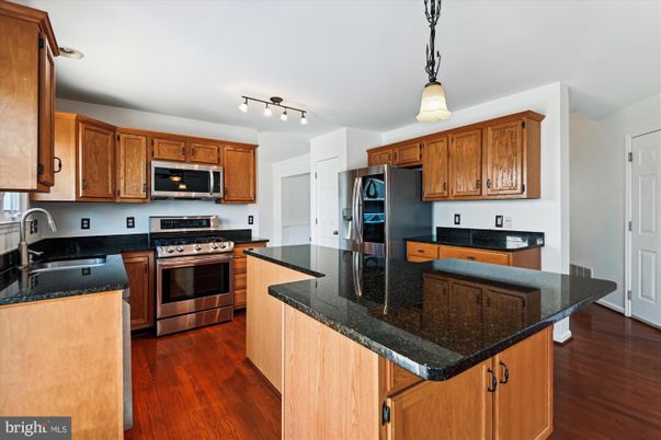 Interior, Kitchen, Pendant Lights, Stainless Steel Appliances, Wood Texture Flooring