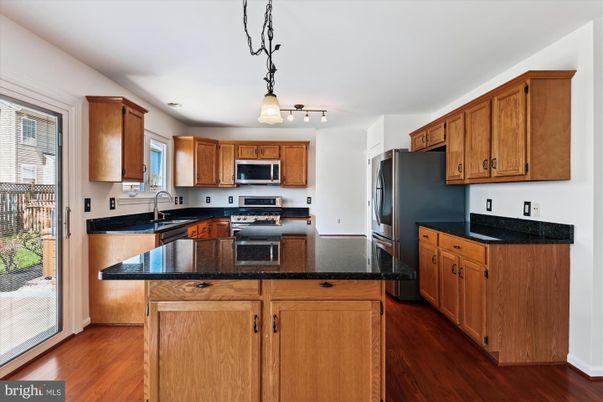 Interior, Kitchen, Pendant Lights, Stainless Steel Appliances, Wood Texture Flooring