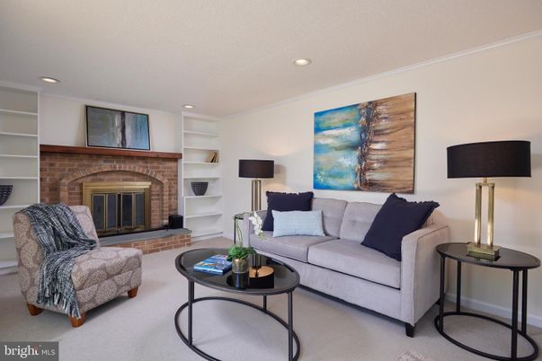 Fireplace, Interior, Living room, Recessed Lighting, Stone Walls