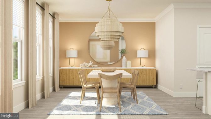 Chandelier, Dining room, Interior, Wood Texture Flooring